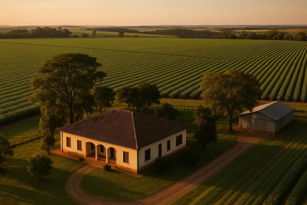 Fazenda brasileira de grande porte com foco em revisão de crédito rural e defesa patrimonial