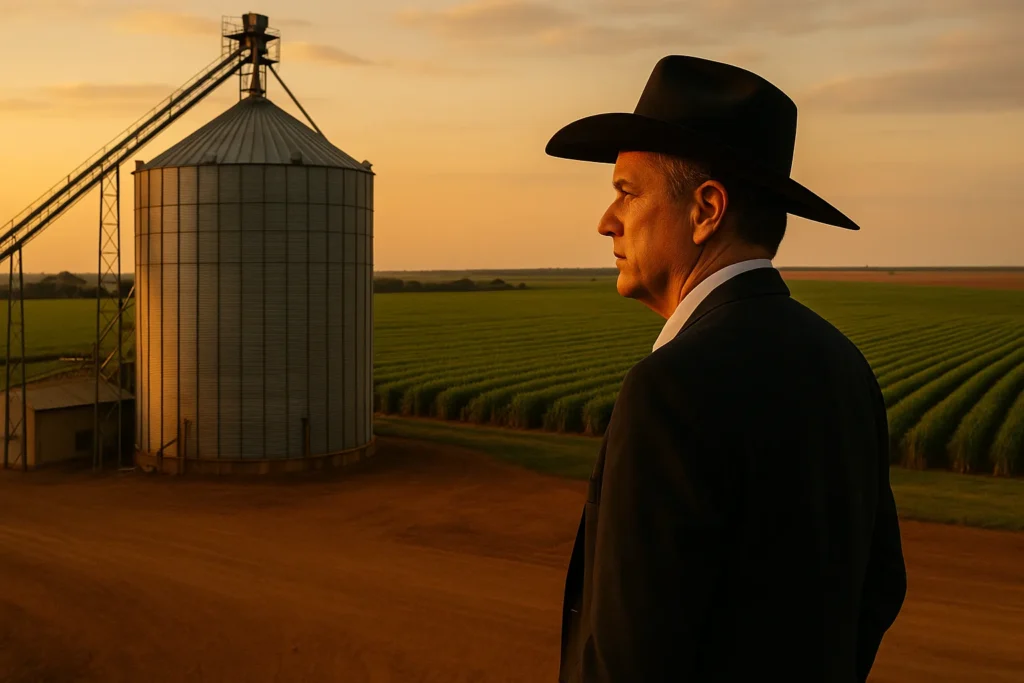 Produtor rural analisando a renegociação de dívida em fazenda brasileira