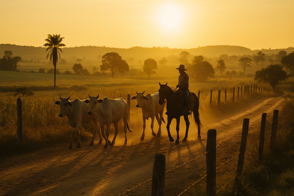 NR-31 na fazenda: documentos essenciais para blindar o empregador rural Fazenda rural com atmosfera institucional e foco em compliance trabalhista