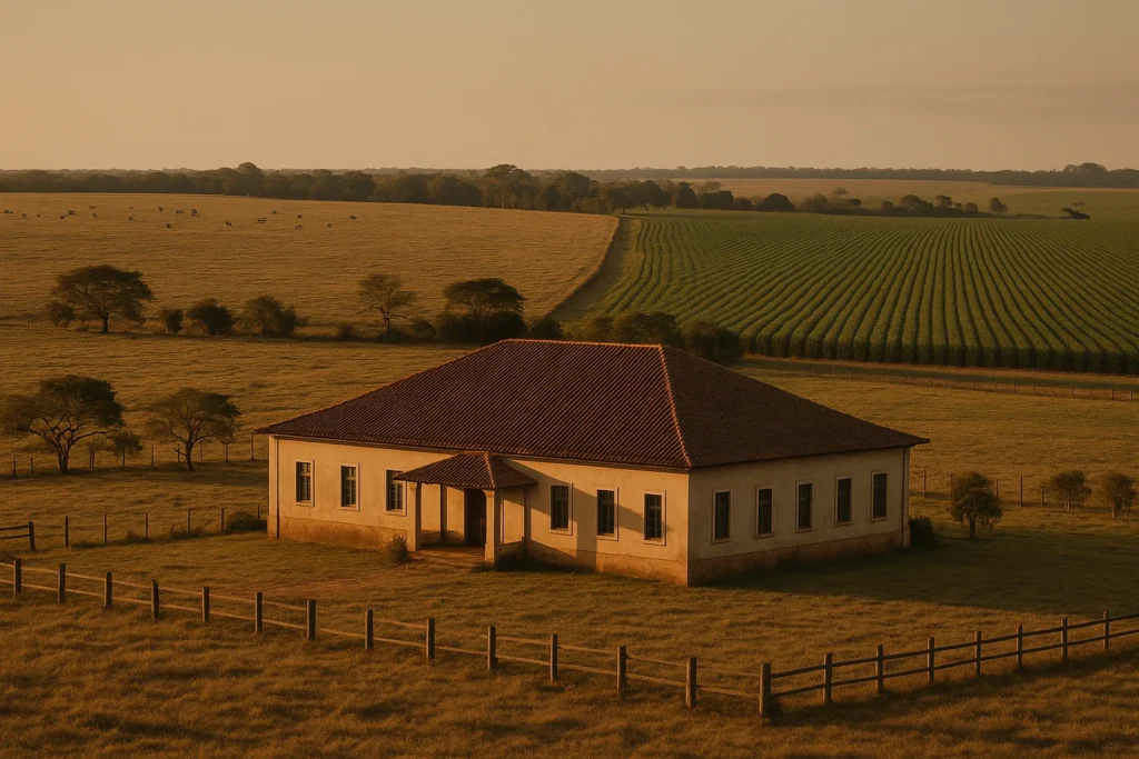 Inventário da fazenda em 2026: erros que acirram disputas entre herdeiros Fazenda brasileira de grande porte em contexto de sucessão e partilha entre herdeiros