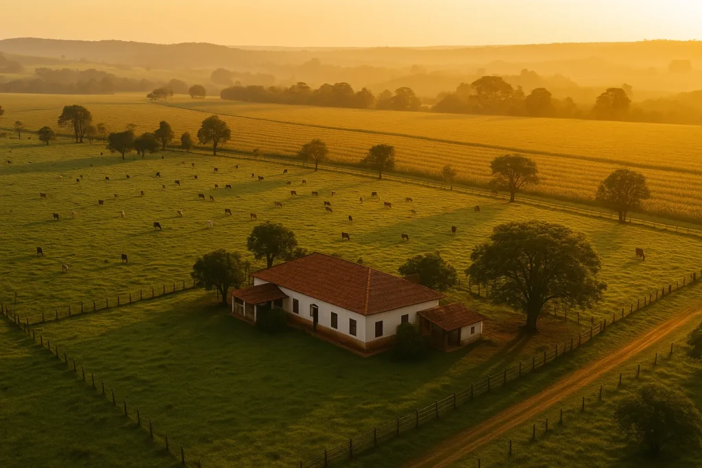 Fazenda em nome de falecido: riscos legais e ajuste em 2026 Fazenda brasileira de grande porte com foco em sucessão e regularização